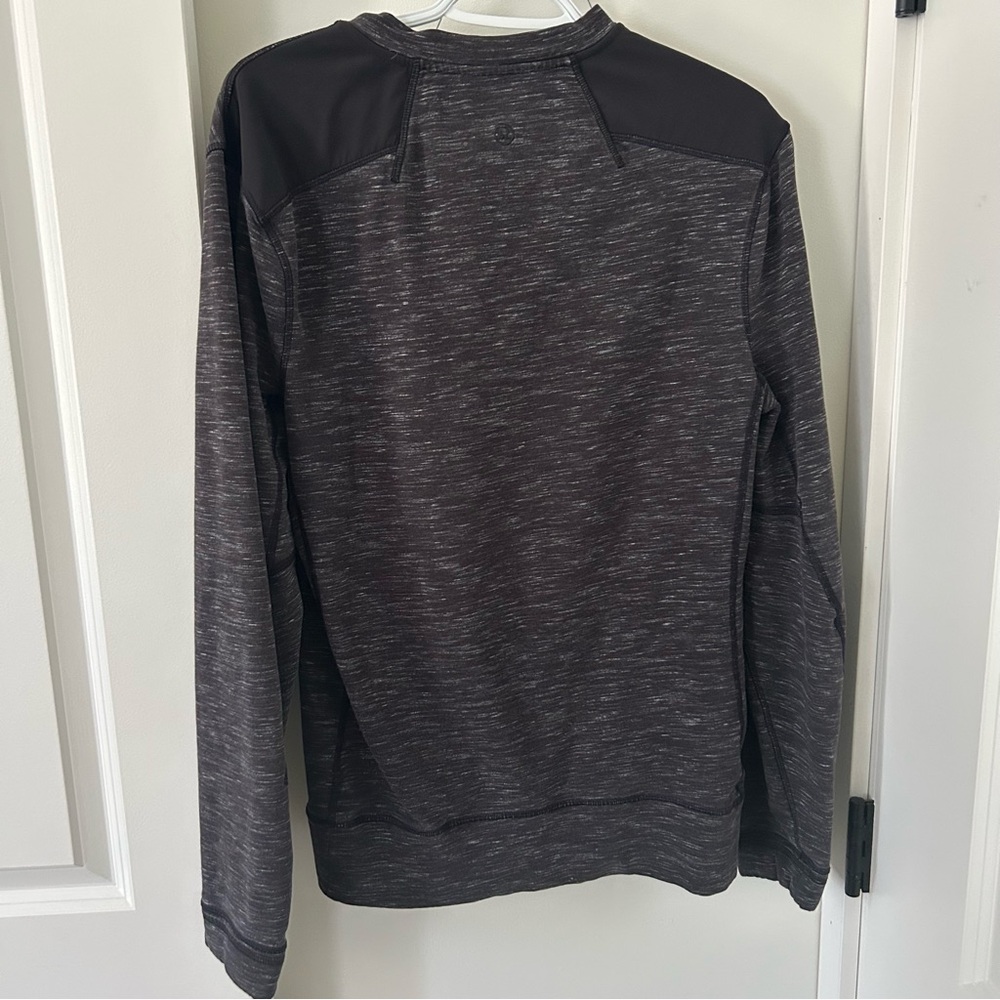 Lulu Transit Long Sleeve V Neck Sweatshirt Heath. Marled Black